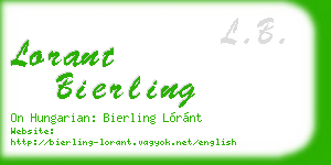 lorant bierling business card