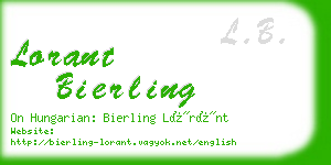 lorant bierling business card